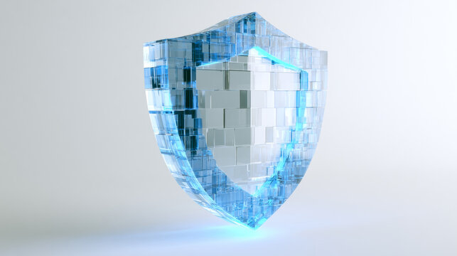 Blue Tech-Inspired Cubed 3D Shield