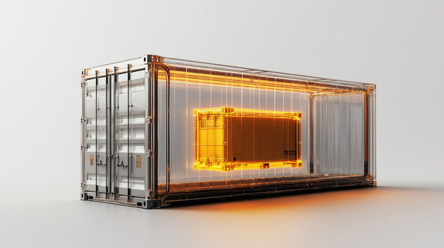 Transparent Glowing Container Tech Concept Image