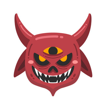Red Three Eyed Demon Mascot
