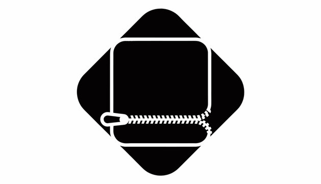 zipper icon, black and white