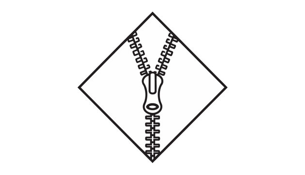 zipper icon with diamond shape