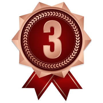 bronze medal with isolated background for three place