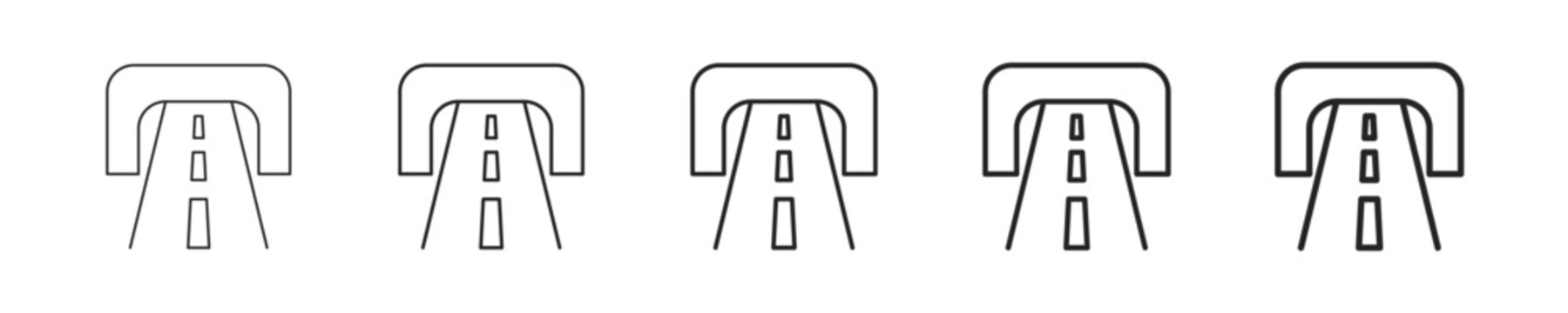 Underpass vector icon in minimalist line style. Clean editable stroke illustration with geometric design and monochrome appearance, isolated on white background