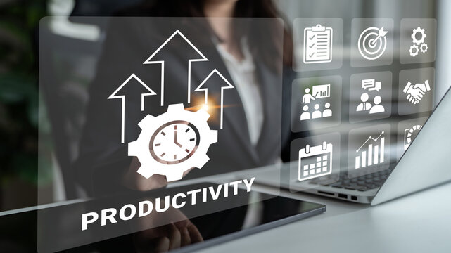 A modern workspace showcasing productivity enhancement through digital tools and graphs, symbolizing business growth and efficiency in contemporary operations. Ledger