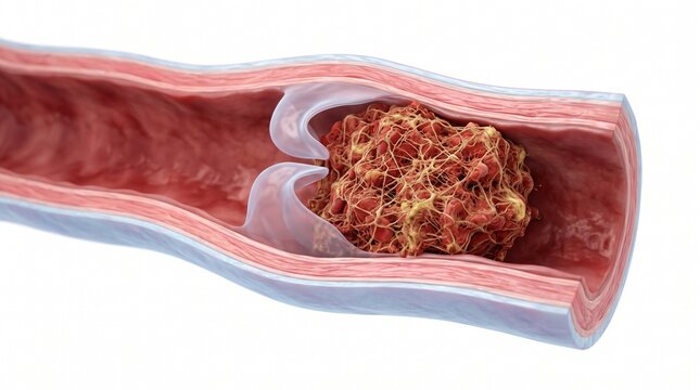 3D Anatomical Diagram of Thrombus Formation at a Venous Valve in DVT