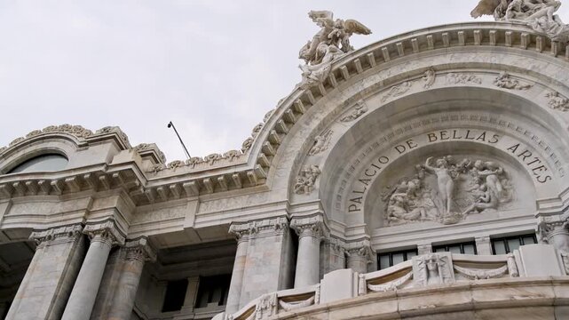 Palacio de Bellas Artes Marble Facade Relief and Sculptures Mexico City