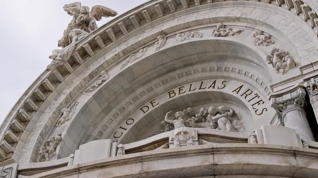Palacio de Bellas Artes Marble Arch Angel Sculpture and Reliefs Mexico City