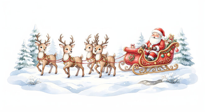 christmas card with santa claus