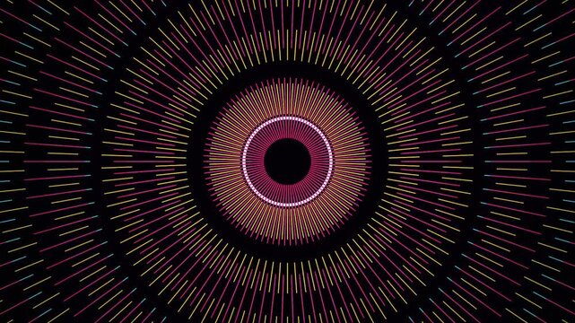 Intricate circular patterns in repeating sequence with subtle color shifts against dark background