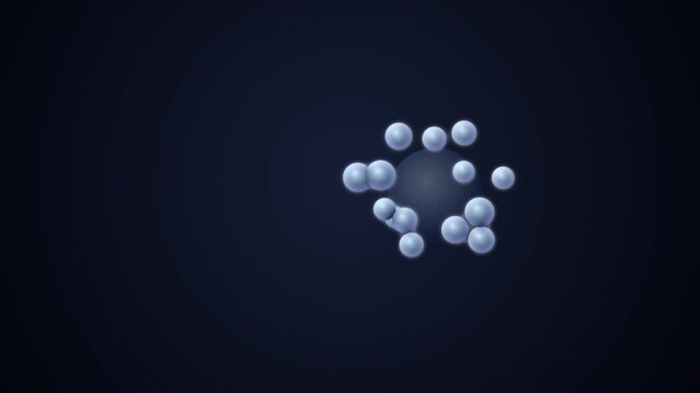 3d animation ball divides into small balls movement in weightlessness collision dark background motion graphic