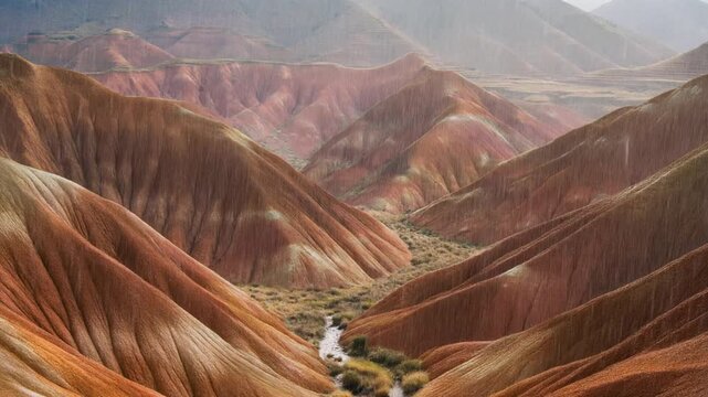 Vibrant hills of the zhangye danxia landform in china