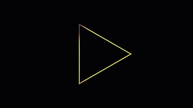 Geometric shapes in motion with golden outlines on a black background