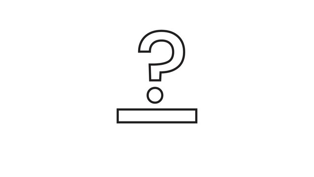Question mark symbol floating above horizontal line for information and support concepts.