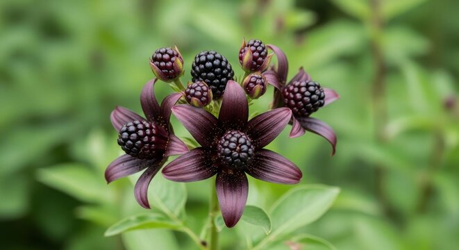 Dark Purple Black Baccara Rose Buds in Full Bloom.
