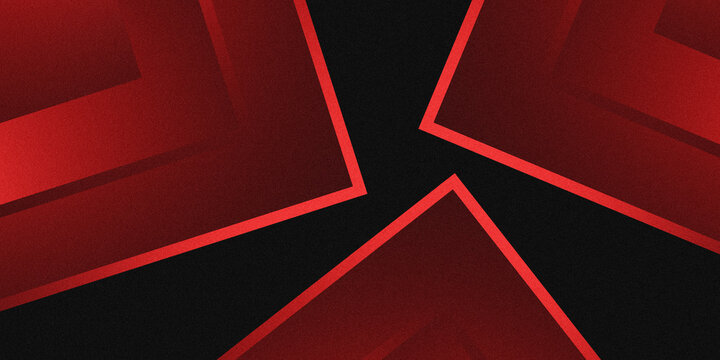 Abstract geometric background with glowing red lines and dark black textured layers