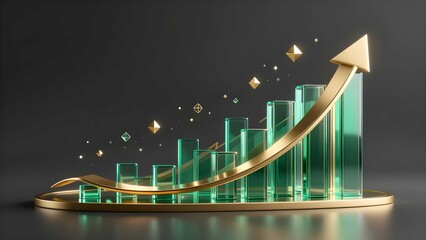 Obraz premium Emerald glass visualization for luxury business growth