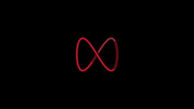 Infinite loop symbol glowing in diverse colors against a black background for digital concepts