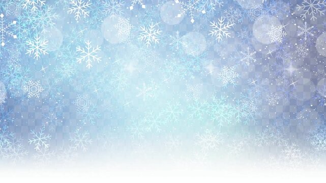 Snowflake pattern with dreamy blue bokeh 4K