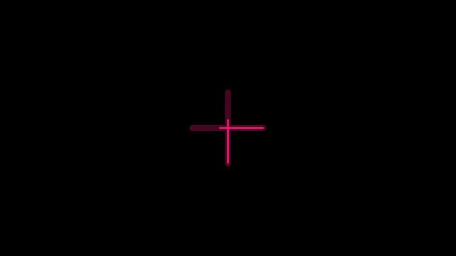 Red crosshairs move on black background with subtle bokeh for motion graphics and tech concepts