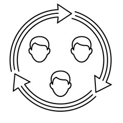 Obraz premium Circular flow diagram with people icons