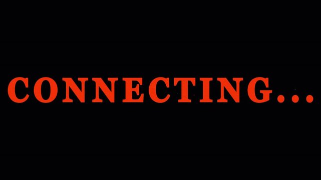 Digital network connection loading screen with text animation during internet outage