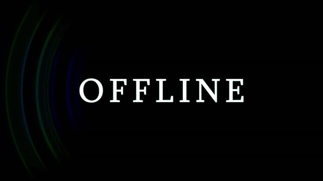 Digital signal glitch effect on offline text message during network outage with subtle green glow