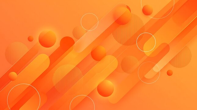 Abstract orange background with circles and diagonal lines for modern graphic design and web layouts