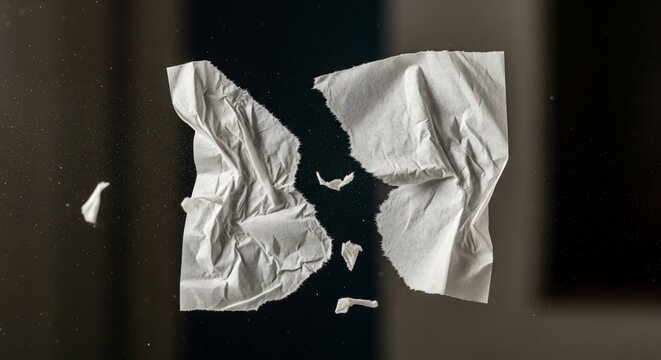 Torn paper fragments abstract