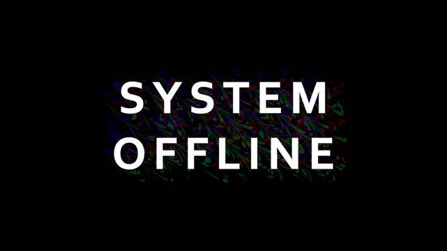 System Offline text appearing on black background with cinematic motion and soft lighting