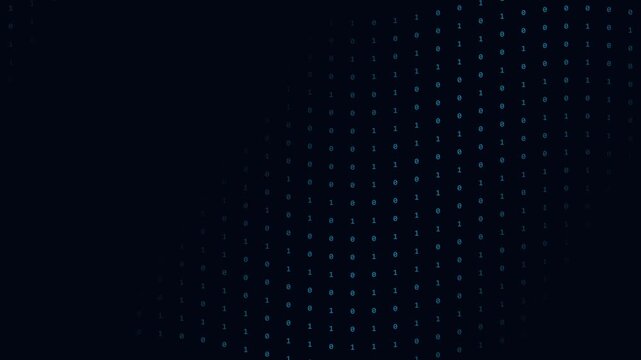 Blue Binary Code Digits Abstract Vertical Matrix Rain Loop