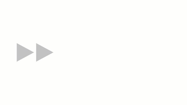 Black fast forward icons blinking on white background. 4K  Video