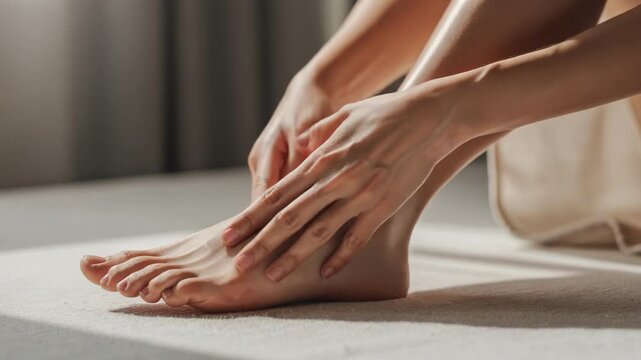 Relaxing ankle massage therapy promoting relief and calm care for tired feet and wellness