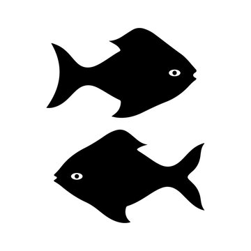 Graceful aquatic animal silhouettes in a clean vector graphic design with transparent background potential