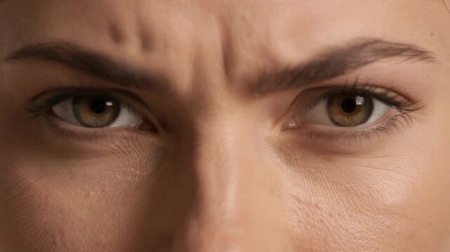 Emotional close-up portrait capturing intense eyes and intricate facial expressions conveying deep feelings