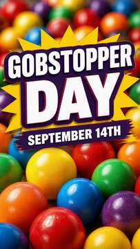 Gobstopper Day September 14th Colorful Round Hard Candy Background