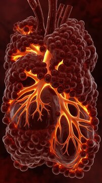 Glowing Human Lungs 3D Medical Animation Generative AI
