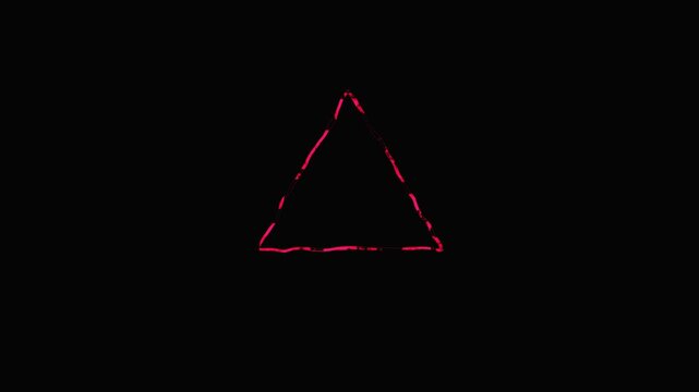Geometric abstract triangles glowing with digital energy against a dark background with subtle motion