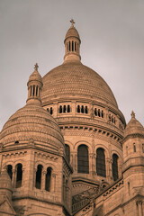 Architectural detail of the domes of the Sacre-Coeur Basilica in Montmartre, Paris, France. © iban