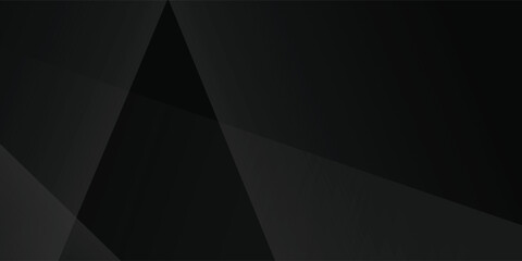 Fototapeta premium Modern black white abstract background. Minimal. Gradient. Dark grey banner with geometric shapes, lines, stripes, triangles. Design. Futuristic. Cut paper or metal effect.vector eps10