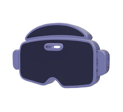 A3d rendered of a virtual reality headset with a sensor on a clean white background, goggles