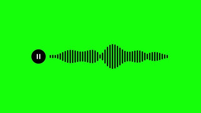 Audio Waveform Visualization Animation on Green Screen Background