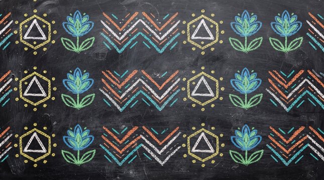 colorful tribal geometric zigzag