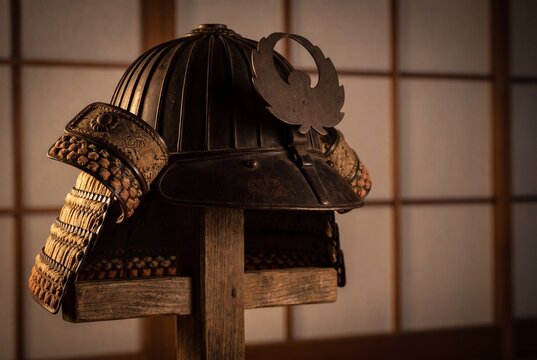Samurai Helmet Kabuto Traditional Japanese Armor Display