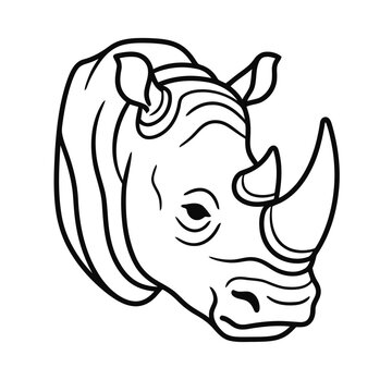 Rhino Head Vector Illustration