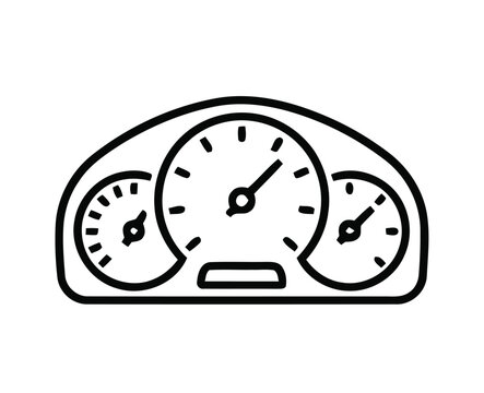 Car dashboard speedometer outline icon vector design.