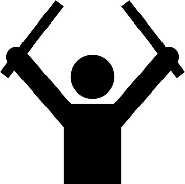 Aircraft marshaller sign silhouette icon with ground crew wand signals for airport tarmac navigation, flight marshalling, and runway safety notice
