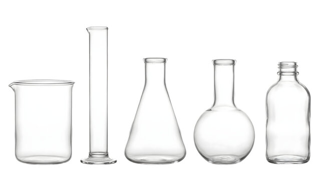 Laboratory Glassware Set Isolated on Transparent Background