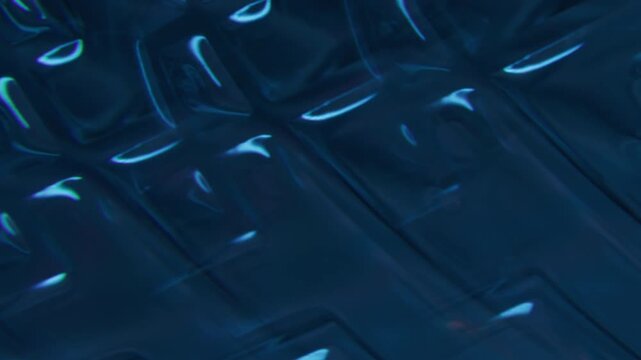 Glossy effect. Blur flare light. Defocused neon blue color glare lens smooth flicker sparkle shine glow on abstract decorative overlay.