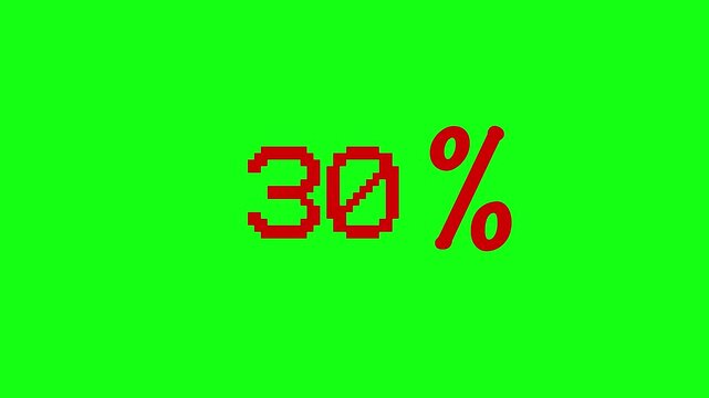 Video counting from 0 to 60% featuring bold red numbers on a clean green screen, smooth cuts and transitions, ideal for business marketing and events.
