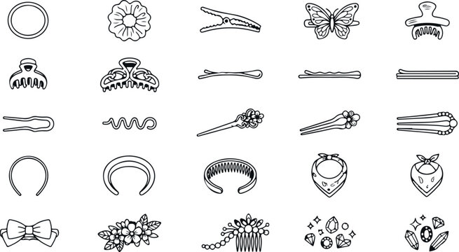 Hair accessories and decorative elements for personal style and beauty.
